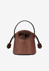 Etro Small Arnica Saturno Paisley Jacquard Bucket Bag Brown WP1E0001-AA001 M0019