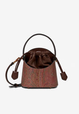 Etro Small Arnica Saturno Paisley Jacquard Bucket Bag Brown WP1E0001-AA001 M0019