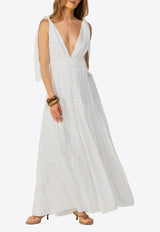 Poupette St Barth Perla V-neck Maxi Dress White WPER26LCJWIN_WHITE