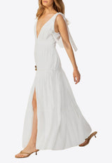 Poupette St Barth Perla V-neck Maxi Dress White WPER26LCJWIN_WHITE