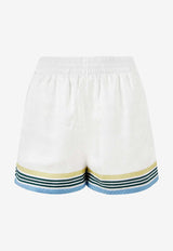 Casablanca Casa Way Printed  Silk Shorts White WPS24-TR-104-04WHITE MULTI