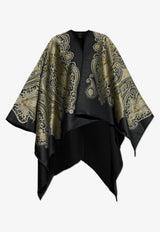 Etro Paisley Print Wool-Blend Cape Black WRBD0032-AQ377 N0000