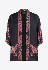 Etro Printed Silk Kesa Robe Black WRCA0025-AV566 X0810