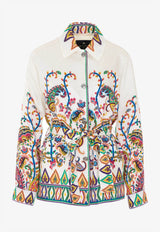 Etro Tweed Belted Jacket White WRCA0122-99SPSI2 X0800