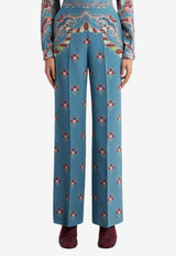 Etro Floral Straight-Leg Pants in Silk WREA0014-AKA40 X0884