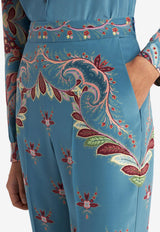Etro Floral Straight-Leg Pants in Silk WREA0014-AKA40 X0884