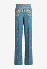 Etro Floral Straight-Leg Pants in Silk WREA0014-AKA40 X0884