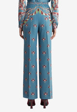 Etro Floral Straight-Leg Pants in Silk WREA0014-AKA40 X0884