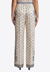 Etro Rose Print Straight-Leg Pants White WREA0014-AQ115 X0800