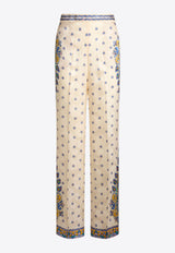 Etro Rose Print Straight-Leg Pants White WREA0014-AQ115 X0800