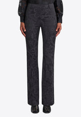 Etro Tonal Floral Jacquard Flared Pants Black WREA0033-99TJEB5 N0000