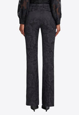 Etro Tonal Floral Jacquard Flared Pants Black WREA0033-99TJEB5 N0000