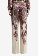 Printed Satin Palazzo Pants