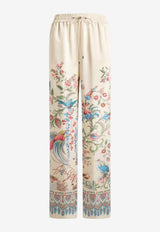 Etro Wildlife and Floral Print Wide-Leg Pants Multicolor WREA0072-99SPSI6 X0802