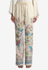 Etro Wildlife and Floral Print Wide-Leg Pants Multicolor WREA0072-99SPSI6 X0802