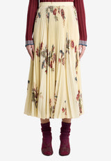 Etro Pleated Sable Skirt with Print WRFA0058-99SASO9 X0804
