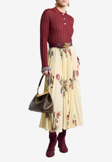 Etro Pleated Sable Skirt with Print WRFA0058-99SASO9 X0804