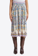 Etro Paisley Print High-Rise Midi Skirt White WRFA0112-99SP5B3 X0800