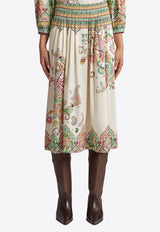 Etro Floral Paisley Print Midi Skirt White WRFA0112-99SP5B8 X0802