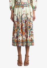Etro Floral Paisley Print Poplin Midi Skirt Multicolor WRFA0112-99SP5I0 X0800