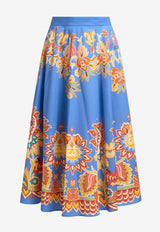 Etro Printed Poplin Midi Skirt WRFA0132-99SP5G1 X0880