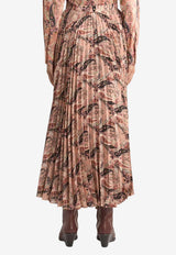 Etro Floral Paisley Plisse Maxi Skirt Multicolor WRFA0179-99SASU6 X0870