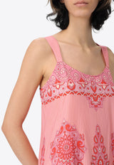 Etro Paisley Print Sleeveless Maxi Dress Pink WRHA0030-AK758 X0872