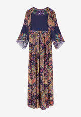 Etro Paisley Print Maxi Kaftan Dress Multicolor WRHA0180-99SP4J0 X0883