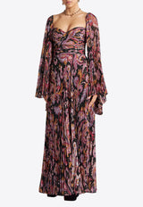 Etro Printed Plisse Maxi Dress Multicolor WRHA0266-99SAL03 X0810