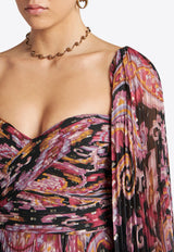 Etro Printed Plisse Maxi Dress Multicolor WRHA0266-99SAL03 X0810