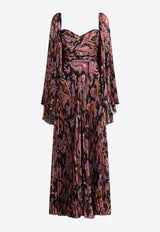 Etro Printed Plisse Maxi Dress Multicolor WRHA0266-99SAL03 X0810