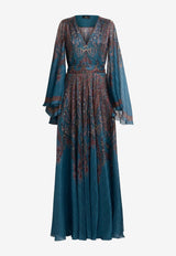 Etro Floal Paisley Maxi Silk Dress WRHA0407-99SP1G4 X0883