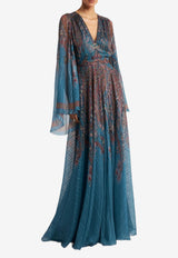 Etro Floal Paisley Maxi Silk Dress WRHA0407-99SP1G4 X0883