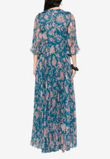 Etro Floral Paisley Print Maxi Dress Blue WRHA0592-AKH58 X0888