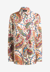 Etro Floral Paisley Print Silk Twill Shirt Multicolor WRIA0013-AKG02 X0801