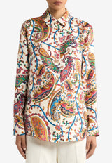 Etro Floral Paisley Print Silk Twill Shirt Multicolor WRIA0013-AKG02 X0801