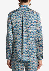 Etro Micro Palm Tree Fluid Twill Shirt Multicolor WRIA0019-99SASV9 X0887