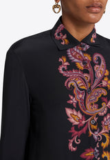 Etro Printed Button-Up Silk Shirt Black WRIA0019-AK567 X0810