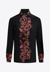 Etro Printed Button-Up Silk Shirt Black WRIA0019-AK567 X0810