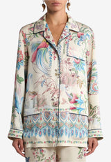 Etro Placed Floral and Fauna Print Fluid Twill Shirt Multicolor WRIA0100-99SPSI4 X0802