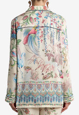 Etro Placed Floral and Fauna Print Fluid Twill Shirt Multicolor WRIA0100-99SPSI4 X0802
