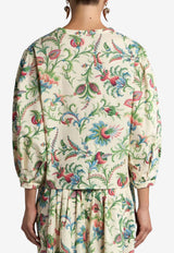 Etro Floral Print Poplin Boxy Blouse Multicolor WRJA0088-99SA5R9 X0803