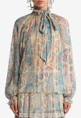 Etro Paisley Foliage Print Silk Blouse Multicolor WRJA0157-99SA1N8 X0804
