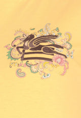 Etro Pegaso Embroidered Crewneck T-shirt Yellow WRMA0006-AK788 Y0488
