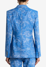 Etro Floral Jacquard Single-Breasted Blazer Light Blue WRNA0026-99TJEK7 S9880