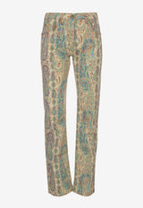 Etro Paisley Print Straight-Leg Jeans Multicolor WRNB0019-AKH07 X0804
