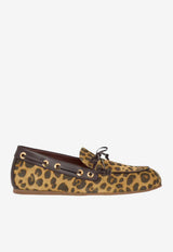 Etro Leopard Print Suede Boat Loafers Brown WS4S0001-AP435 X0820