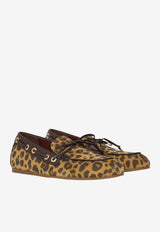 Etro Leopard Print Suede Boat Loafers Brown WS4S0001-AP435 X0820