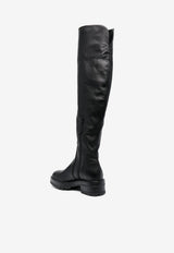 Aquazzura Whitney Knee-High Leather Boots WTNFLAB0-SCA000 BLACK