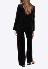 Zadig & Voltaire Vaska Double-Breasted Velvet Jacket Dark Brown WWBL01943_DARK BROWN